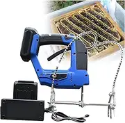 New Electric bee Remover - 8 Hours Battery, Giant Frame clamp, Stirrer, Commercial Quality Vibration Settings and Long Block Base | Beekeeping Equipment, Blue