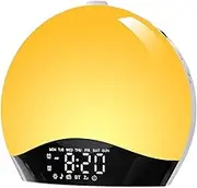 Sunrise Alarm Clock with Bluetooth Speaker Sound Machine, Sunrise and Sunset Simulation, Snooze, Dual Alarms, FM Radio & Reading Lamp, 22 Natural Sound Machine for Gentle Wake Up