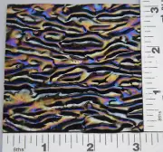0100.RI71- 3" X 3" IRIDIZED BLACK GRANITE RIPPLE TEXTURE BULLSEYE GLASS 90 COE