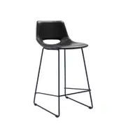 Black synthetic leather Zahara barstool height 65 cm