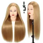 26"-28" Mannequin Head Styling Head with Hair Cosmetology Manikin Doll Traini...
