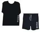 Hugo Boss Men's Cotton Jersey Navy Plain Suit Shorts Size 2XL T-Shirt Size XL