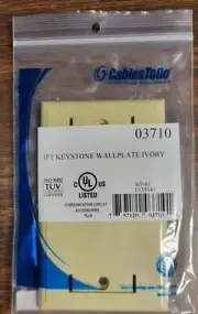 New CTG Cables to Go 03710, 1-port, Keystone Face Plate, Ivory