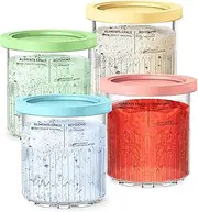 4Pack for Ninja Creami Deluxe Pints and Lids, 24OZ Family Ice Cream Storage Containers for Ninja Creami Maker 11-in-1 NC501 NC500 Series (Dishwasher Safe Reusable Leak Proof)