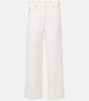 ['S Max Mara] 'S Max Mara Cervia cropped mid-rise wide-leg jeans UK 2 white