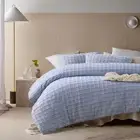 Vintage Design Homewares Parquet Snooze Blue Quilt Doona Duvet Cover Single