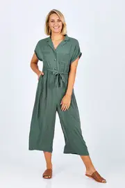 Fixation Buttoned Jumpsuit--SAS-13186DWSS