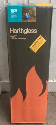 VTG Hart Harthglass Black & Brass Fireplace Screen Glass Accordion Bi-fold Doors