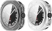 [2 Pack]Compatible with Samsung Galaxy Watch 7 Ultra Case, 47MM Smartwatch Cases Film Screen Protector Accessories, Bumper Protective Film for Galaxy Watch 7 Ultra 47MM (2Pack-C)