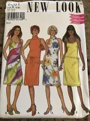 NEW LOOK #6061 - LADIES HALTER & SPAGHETTI STRAP DRESS PATTERN 6-16 FF