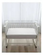 [Natural Home] Organic Cotton Quilted Mattress Protector Baby Cot Size in White