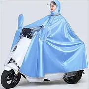 [CTRSM] Mobility Scooter rain Cover Canopy， Mobility Scooter Rain Cover, Hooded Rain Poncho with Rearview Mirror Cover, Windproof Unisex Rain Cape, for Bike, Ebike, Scooter: R (Color : Light Blue, Size : M