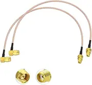 Eightwood SMA Cable SMA Bulkhead Female to SMA Male Right Angle Coaxial Cable 3G 4G WIFI GSM DVB-T DAB+ RG316 30cm 12inch 1ft for Car Radio