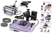 Heat Press Machine 12x15 Inch, 360° Swing Away 5 in 1 Heat Transfer Purple
