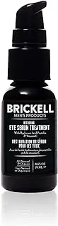 Brickell Men's Restoring Eye Serum Treatment for Men, Natural and Organic Eye Serum to Firm Wrinkles, Reduce Dark Circles, and Promote Youthful Skin .65 Ounce, Unscented