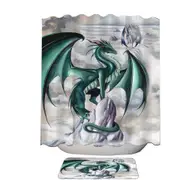 Tempest Clouds Cliffs Dragons Shower Curtain