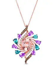 Le Vian Peach Morganite 14K Rose Gold 3.95 ct. tw. Diamond & Morganite Pendant