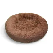 Pawfriends Pet Dog Bed Bedding Warm Plush Round Soft Dog Nest Light Coffee XXL 120cm
