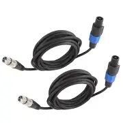 10FT Pack of 2 Speakon to XLR Cable - 10 Feet Audio Jack Speak-On Male to 3 Pole