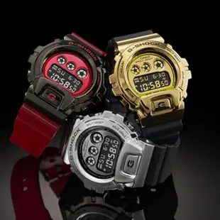 【CASIO 卡西歐】G-SHOCK 金屬錶圈 透明手錶(黑金_GM-6900G-9)