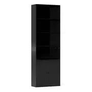 Costway 1.8M 6-Tier Bookcase Display Shelf Storage Cabinet Black