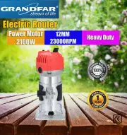 Grandfar 2100W Electric 1/2'' Wood Trimmer Hand Laminate Tool Router 23000RPM