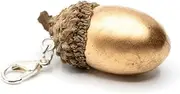 [Miniblings] Acorn Charm Pendant Autumn Squirrel Nut Gold – Handmade Fashion Jewellery I Silver Plated Pendant Charm Bracelet – Pendant for Bracelet, 30mm, Real acorn, papier-mache