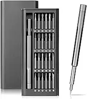Precision Screwdriver Set,25 in 1 with 24 Piece Small Screwdriver Set,Multi-bit Screwdriver Set Tool,Portable Multi-Purpose Screwdriver, Slotted/Ph-ilips/Pozi/Torx/Square,Nut Driver ﻿