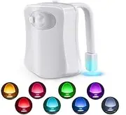 8 Colours LED Toilet Night Light Motion Activated Seat Sensor Lamp Toilet Bowl Nightlightfor Bathroom, Washroom,Unique & Funny Birthday Gifts Idea for Dad Teen Boy Kids Men Women