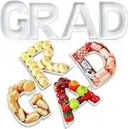 SiliFine 4 Pcs Grad Letter Charcuterie Boards 2025 Graduation Ceramics Fillable Letters Box Small White Reusable Alphabet Food Serving Tray Platter for Candy Graduate Gift Graduation Party Decor