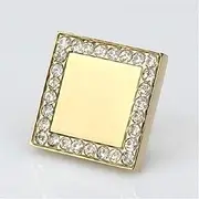 2PC Crystal Glass Door Drawer Cupboard knobs,Square Diamond Knobs Glass Crystal Drawer Knob Dresser Cupboard Furniture Knobs Shiny Gold Kitchen Cabinet Door Handle