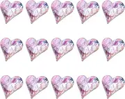 sourcing map 15 Pcs 3D Heart AB Purple Nail Rhinestones 12x13mm K9 Glass Crystal Rhinestones Pointed Back Crooked Heart Gems for Nail Charm Art DIY Craft