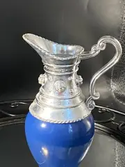 Vintage Avon Venetian Pitcher Moonwind Empty Collectible Bottle Blue Silver