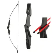 Archery 57" Takedown Youth Recurve Bow Hunting Black Long Bow for Beginner Te...