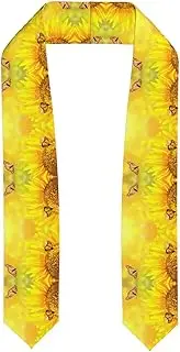 [EdWal] Sunflower Butterfly Sunny print Graduation Stole and Sash Class for Unisex Adult Honor Stole Honor Stole of 2025