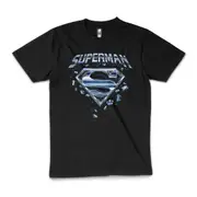 Superman DC Comic Superhero Logo Man Of Steel T-Shirt Unisex Tee Black