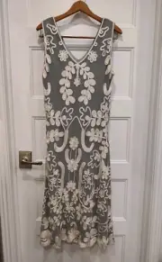 Sundance Cameo Midi Dress XL (16-18) Gray Sage Green NWT Sleeveless Wedding