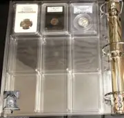 2 Lighthouse ENCAP Slab Coin Holder Album Binder Page for NGC PCGS QUICKSLAB