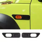 ABS Carbon Fiber Side Fender Leaf Turn Signal Light Trim For Suzuki Jimny 2019+ (for: Suzuki)
