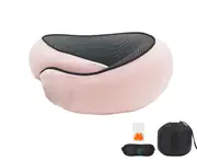 Travel Neck Pillow, Memory Foam Airplane U-Shaped Travel Pillow, 360 Degree Comfort and Breathability-Pink