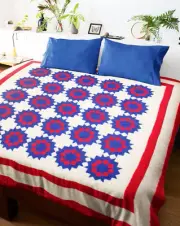 Patriotic Stars W/ Geese & a Great Border FINISHED QUILT - MASTERPIECE LOOK