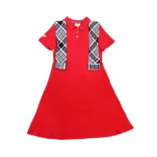 【SCOTTISH HOUSE】格紋領巾POLO衫洋裝-黑/紅(AR3152)