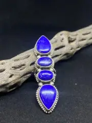 Native American Navajo Lapis Lazuli Sterling Silver Ring Size 6 signed & stamped