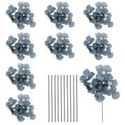 10 Sets Artificial Hydrangea Flower Heads with Stems for Bouquet,Dark Blue