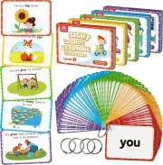 Sight Words Flashcards - 220 Dolch Sightwords Game with Pictures & Sentences