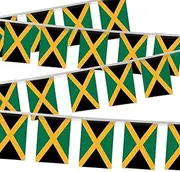 32FT Small Jamaica Pennant Flag Bunting,30 PCS Mini String Banner Strip Jamaicans National Decor Rectangle for Holiday Restaurant Home Party School