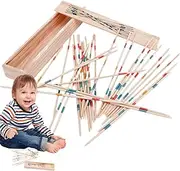 Wooden Pick Up Sticks | Wooden Colorful 31 Sticks Balance Game,Educational Preschool Learning Activity, Classic Pick Up Sticks Toy for- Children and Adults