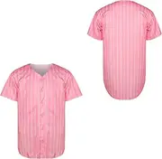 [MESOSPERO] Blank Baseball Jersey Plain 90's Hip Hop Hipster Button Down Short Sleeve Active T Shirts Uniform for Men S-XXXL