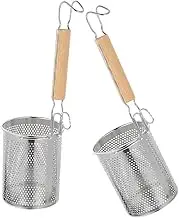 CIYODO 2pcs Stainless Steel Pasta Strainer Spoon with Fine Mesh Design Kitchen Cooking Filter Basket for Noodles and Food Drainage and Easy to Clean Colander Spoons