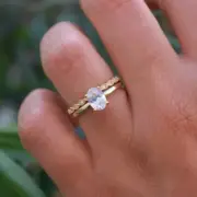 Oval Ring Set Solitaire Ring Love Engagement Ring Set Wedding Ring 925 Silver